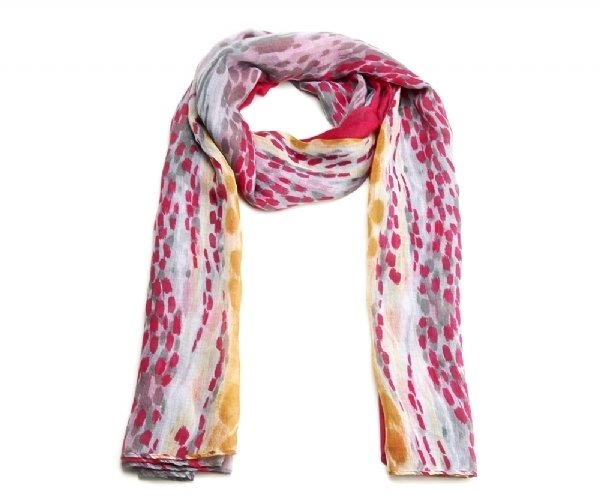 langer Schal mit abstraktem Muster, rosa, Polyester