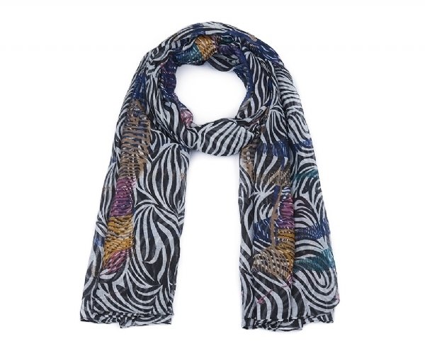 langer Schal mit Zebra-Motiv, Polyester