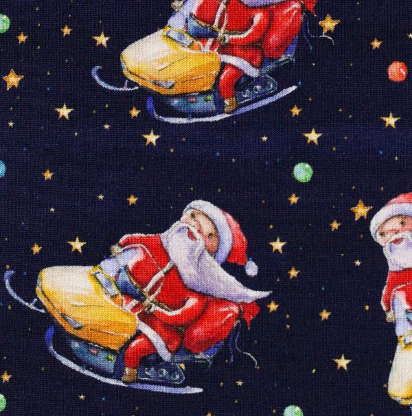 Theo Weihnachtsmann Schneemobil Jersey Baumwolle